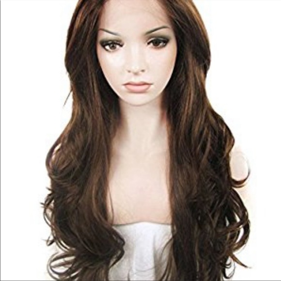 22” BROWN BODY WAVY LACE FRONT WIG NEW
